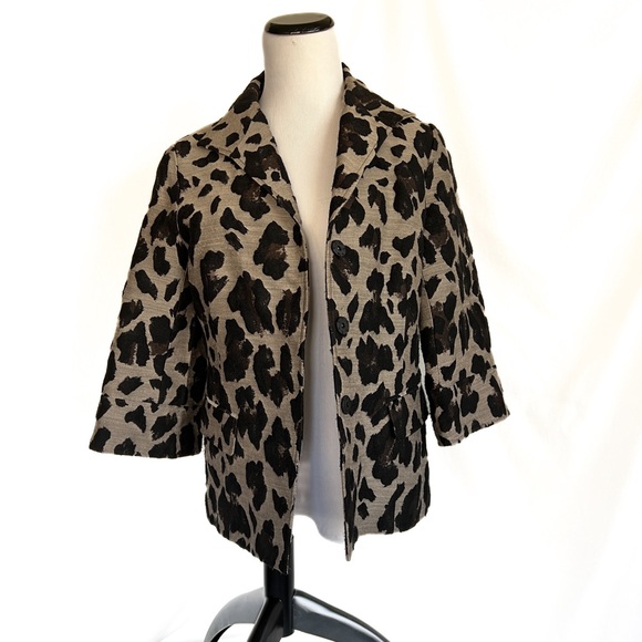 Lafayette 148 Leopard Coat 6 - Picture 1 of 13